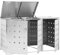pedkit Mülltonnenbox für 3 Mülltonnen von bis zu 240 L, Mülltonnenverkleidung mit Belüftungs?ffnungen, Abschlie?bar, Edelstahl Silbern 207 x 77,5 x 115 cm