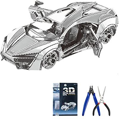 feiwo DIY 3D Car Metal Model Puzzle 3D Laser Cut Jigsaw Craft Kits 3D Metal Model Kit for Adults Birthday Gift Collection Brain Teaser Puzzles
