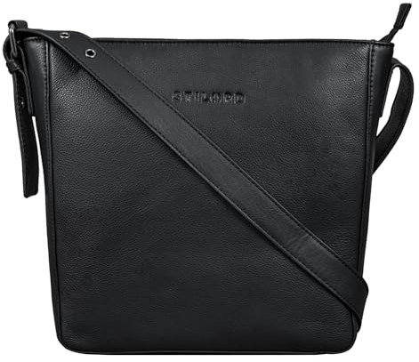 STILORD 'Elaine' Ledertasche zum Umhängen Damen Schultertasche Elegant und Modern Vintage Umhängetasche Damentasche aus Echtem Leder, Farbe:schwarz