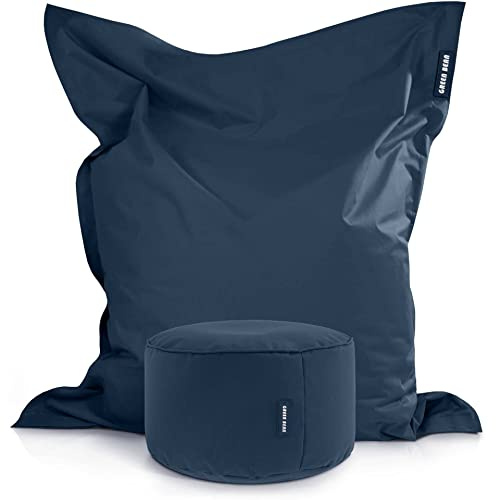 Green Bean© Set da 2 poltrona a sacco XXL con pouf riempiti con perline EPS - Poltrona a sacco gigante 140x180 Cuscino per sdraiarsi Sedia Lounge Cuscino per pavimento