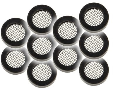 tecuro Gummi-Dichtung mit Schmutzfangsieb 3/8 Zoll für Überwurfmuttern Sanitär (10 Stück)