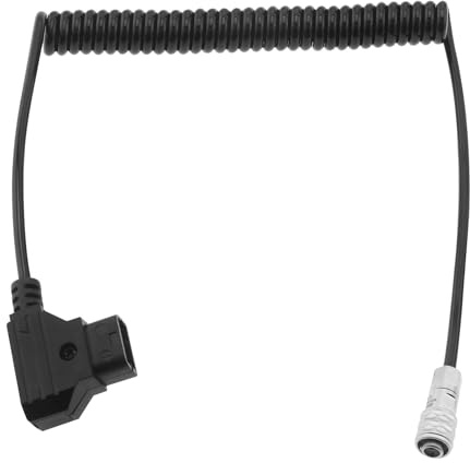 ECSiNG 1 Stück Coiled D-Tap auf 4K/6K Weipu Kamera-Stromkabel Kompatibel mit BMPCC 4K/6K/6K G2/6K PRO V-Mount Gold Mount Akku D Typ P Typ