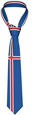 Krawattenschal Island-Flagge, Isländisches Land, Satin Krawatte Schmutzabweisend Männer Krawatten Graziös Krawatte Für Hochzeit Festliche Business