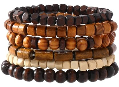 MILAKOO Wood Beaded Bracelets for Daily Wear Coconut Shell Beads Bracelet