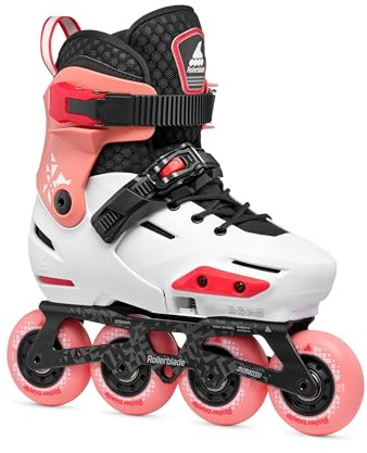 Rollerblade Apex - Patines en línea para niño, Color Platino/Coral, Talla 37-40