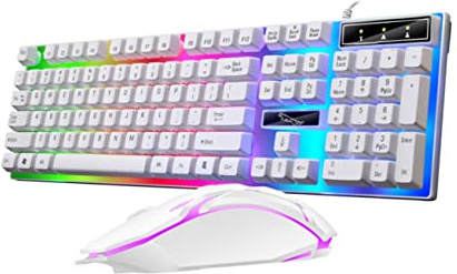 Ensemble Clavier Et Souris De Jeu G21b Rétroéclairé Blanc Filaire USB