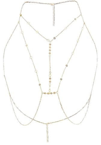 TPZORJX Moda Simple Cadenas de Cuerpo - Ajustable Cadena de Cintura Vientre Body Chain Cinturón de Cadenas Verano Playa Joyas para Mujeres Niñas(Oro)