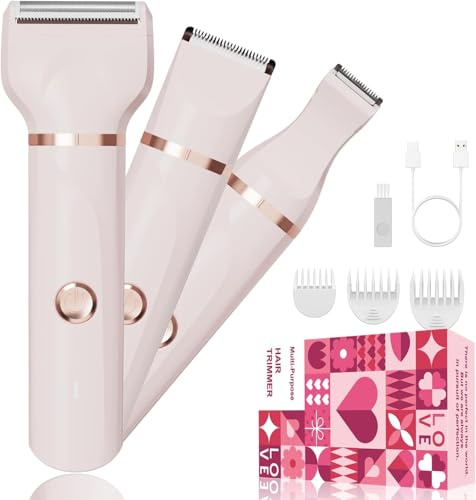 Afeitadora 3 en 1 para Mujer - Depiladora Facial, Rasuradora para Zona Íntima y Recortadora Corporal - Ideal para Bikini, Axilas y Piernas - Recargable e Impermeable IPX7 para Uso en Seco y Mojado