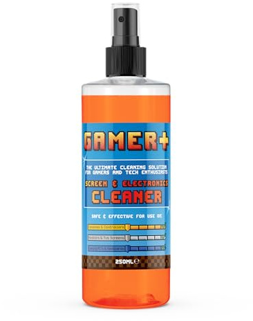 Gamer +, Nettoyant d'écran – Spray sans Traces pour écrans de Jeu, téléviseurs, Ordinateurs Portables, Consoles, contrôleurs, claviers, Smartphones et tablettes – Élimine la poussière, Les Taches et