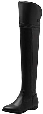 KQIVAM Bottes Cuissardes Femme Sexy Haute Grande Taille Chaussons Camperos Texanes Bottines Femme Talon Plat Bout Pointu D'Automne Mode Bottines Antidérapantes D'Extérieur Voyage Boots