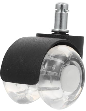 GARIOUANS Ruota Trasparente per Mobili e Sedie Ufficio Doppia Rotella Girevole Resistente e Facile da Installare per Parquet e Sostituzione Casalinga