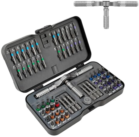 Set di Cacciaviti Magnetici 66 in 1, Cacciaviti Multi-bit con Impugnatura a Cricchetto Rimovibile per assemblaggio di mobili, riparazione elettrica