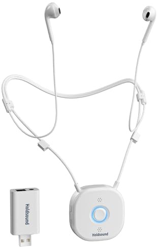 Holdsound Funkkopfhörer Kabellos für TV, Kopfhörer für Fernseher mit USB-Sender, Einfache Einrichtung für Senioren, Keine Verzögerung, 30 Meter Reichweite, 15 Std (Milchweiß)