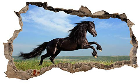 Graz Design - Adesivo da parete 3D, effetto buco nel muro, autoadesivo, 60 x 100 cm (A x L), per camera da letto, soggiorno, motivo cavallo, WL34