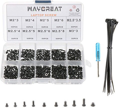 Wayceat 500 Pezzi M2 M2.5 M3 Viti per Computer Laptop Portatili M.2 SSD,Compatibile con IBM, HP, Dell, Lenovo, Samsung, Sony, Toshiba, Gateway, Acer