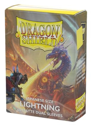 Dragon Shield - Matte Dual - Japanese Size Card Sleeves | 60 CT - Smooth & Tough Premium TCG Sleeves - Compatible with Yu-Gi-Oh, Naruto, Cardfight & Vanguard | Lightning