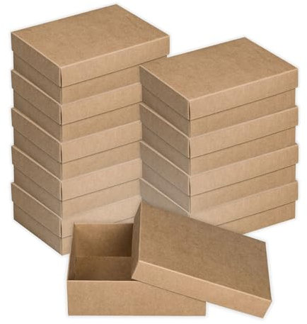Natürlich verpacken Faltschachtel 11,5 x 15,5 x 5 cm, Braun, mit Deckel, Jade Kraftkarton - 10er Set