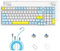 ZIYOU LANG K3MAX Teclado mecánico para Juegos con Cable Intercambiable En Caliente con Cable USB-C En Espiral, 100 Tecla 19 RGB Teclado Retroiluminado Interruptor Azul para Win/Mac-QWERTY-Limones