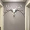 Hirschkopf Geweih Wanddeko Harz Hirschgeweih deko Geometrische Ornamente Hirsch deko Skulptur,Große 3D Wandhalterung Hirsch Tierkopf Skulptur für Wohnzimmerwand Wohnung Schlafzimmer Gartenhütte Flur