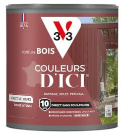 V33 Peinture Bois Couleurs d'ICI - Rouge intense - 0,5L