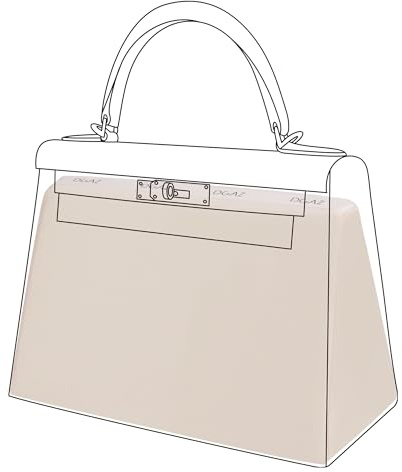 DGAZ Satin Taschen Kissen Einsatz, Memory Schaum Taschen Shaper für Kelly Pochette/Mini/20/25/28/32/35/40/42/50, Formstabiler Einsatz für Handtaschen (Craie, Kelly Pochette)