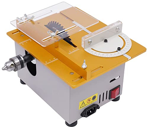 Mini sega circolare da tavolo, 300 W, piccola sega da tavolo, 9000 giri/min, sega circolare portatile per legno, acrilico e metallo, inclinazione 0-90°, profondità di taglio 0-29 mm