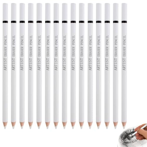 Radiergummi Stift 15 Stück Präzises Radierstift Eraser pen, Erasable pens Radiergummistift Präzise Saubere Radierung für Skizzen Highlights, Art Supplies Radierer, Künstlerbedarf Geschenke Schulanfang