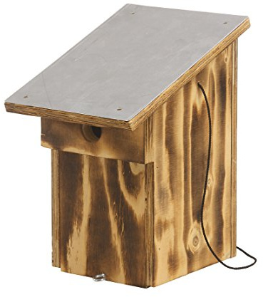 Dehner Natura - Nido per Uccelli Selvatici con Tetto in Alluminio, Foro di 28 mm, ca. 28,5 x 14,5 x 18,5 cm, in Legno, Marrone