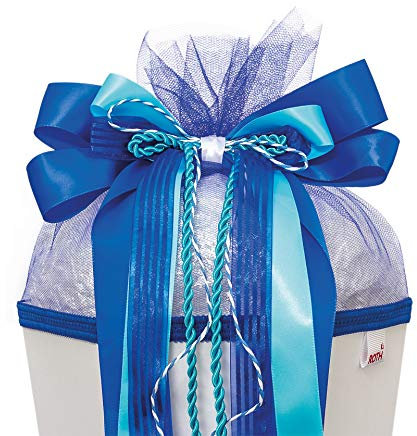 ROTH Schultütenschleife Blue Dabadu - fertig gebunden ca. 50 x 23 cm - Schulanfang-Schleife
