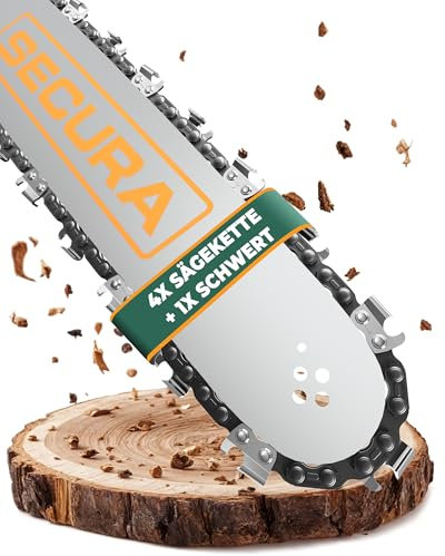 SECURA Chaînes et Guide-chaînes pour Tronçonneuses 3/8' 1,3 mm 50 TG 35 cm Compatible avec Stihl MS 170, 211, 180 | Accessoires pour Tronçonneuses