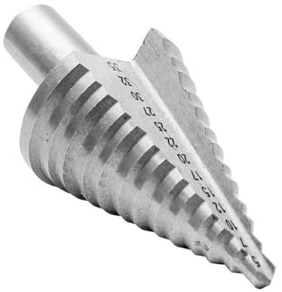 TF HSS Stegkon borr spiral räfflad stegborr för stålplåt upp till 3 mm tjock eller plast/metallplåt för hålstorlek 5 mm 7 mm 10 mm 12 mm 15 mm 17 mm 22 mm 25 mm 27 mm 30 mm 32 mm 35 mm