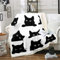 Tbrand Schwarzer Katzendruck Wohndecke für Kinder Mädchen Haustier Katzen Muster Flanell Fleecedecke Decke Süße Katzen Tier Thema Kuscheldecke 130x150cm für Couch Bett Sofa Decke Schwarz Weiß