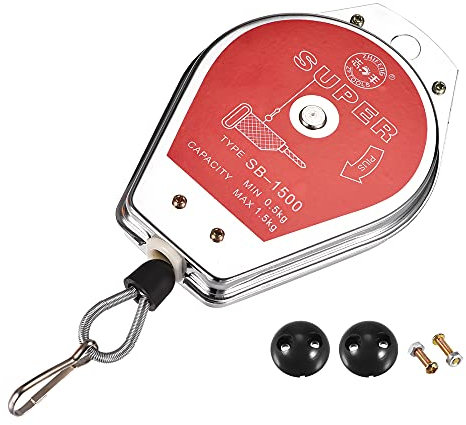 sourcing map Einziehbar Federzug Werkzeughalter Aufhängevorrichtung 1.1-3.3lbs (0.5-1.5kg) Rot für Fließband mit Montagezubehör