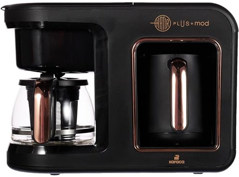 KARACA Hatır Plus 2-i-1 turkisk kaffebryggare, 0,75 l kapacitet, 5 koppar turkiskt kaffe, filter i rostfritt stål, inklusive mätsked