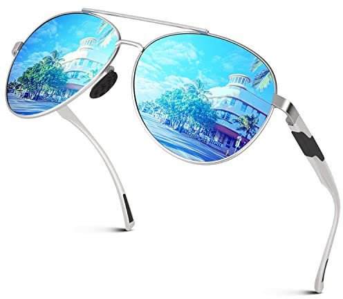 GQUEEN Polarisiert Piloten Sonnenbrille Herren Damen Pilotenbrille UV400