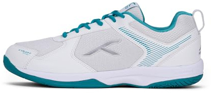 Hundred Court Star Non-Marking Professional Badminton Shoes for Mens (White/Lt Green, EU 47/UK 12/US 13) | X-Cushion Protection | Suitable for Indoor Tennis/Squash/Table Tennis/Basketball & Padel
