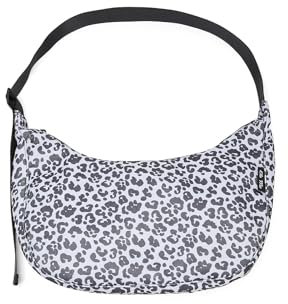Ela Mo Moon Bag - Schöne Damen Halbmond Tasche - Nachhaltige Crossbody Bag aus recyceltem PET, schicke halbrunde Schultertasche für Alltag & Reisen (Leo)