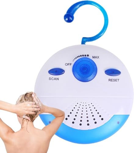 Nedsänkbar duschradio, bärbar duschradio, kompakt radio, minihögtalare duschradio, krok fm vattentät, badrum badkar hem utomhusbruk, FM-radio för dusch, stänksäker med duschhögtalare