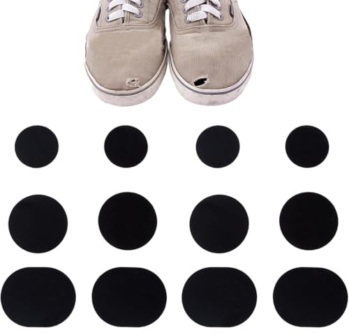 AFCJLTO Toppa per Riparazione Scarpe - Kit 12 pezzi toppe adesive ripara buchi scarpe - per punta e tallone di sneakers e tacchi alti - pratiche e resistenti patch scarpe, Facile da Usare