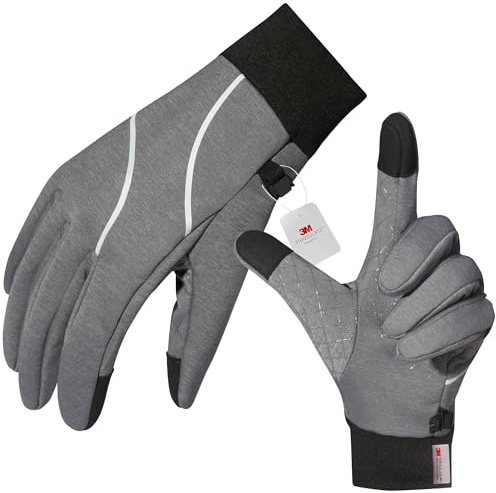 Origem Thermal Gloves Men Women, 3M Thinsulate Winter Gloves, Water Resistant Cycling Gloves, Anti Slip Touch Screen Gloves Liner for Runing Riding Walking Driving Outdoor