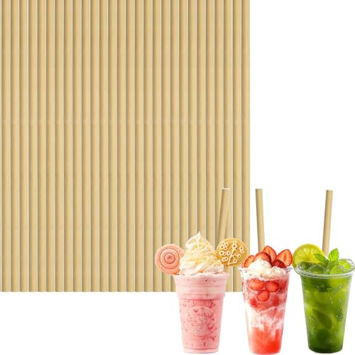 Strohhalme Papier Natur,Papierstrohhalme Einweg 100 stück Trinkhalme Biologisch Abbaubare Cocktail Strohhalme 20cm Drinking Straws für Geburtstag, Hochzeit, Weihnachten, Babyparty, Feier und Party