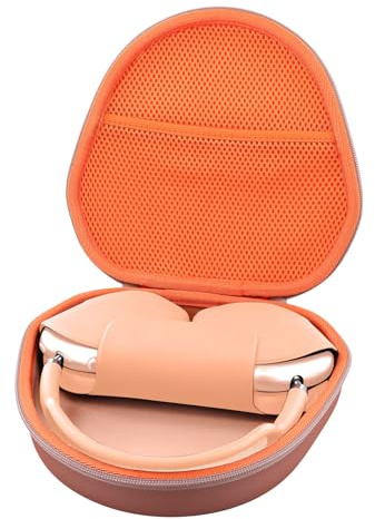 Khanka Hårt fodral för Apple AirPods Max 2/AirPods Max hörlurar över örat | Kompatibel med Apple AirPods Max 2/AirPods Max Over-Ear Headset, Rosa utanför, Orange inuti, endast fodral