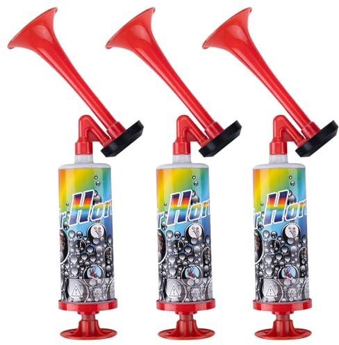 3Pack Air Horn Handheld, Air Horns, Airhorn Loud Noise Maker In Various Activities, Handheld Air Pump Loud Sound Hand Signal Horn, Suitable For Car Marine Boats Sports Events