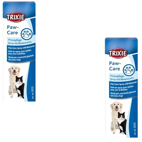 TRIXIE Paw-Care | Doppelpack | 2 x 50 ml | Pfotenpflege-Spray für Hunde und Katzen | Zum Schutz von Pfoten und Ballen | Mit Bienenwachs und Aloe Vera | Einfache Anwendung