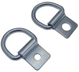 8 anelli di fissaggio a D, anelli di fissaggio per rimorchi in ferro, carico 100 kg, ganci per fissaggio del carico in auto, kayak e rimorchi, colore nero