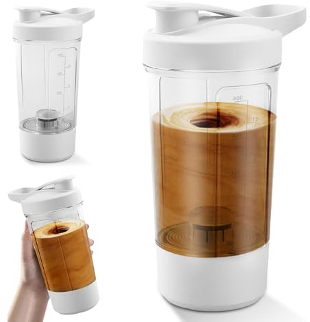 WIYETY Botella eléctrica de proteínas: 450 ml, batido de proteínas, batido automático de proteínas para polvo y batido, batido de proteínas eléctrico, sin BPA