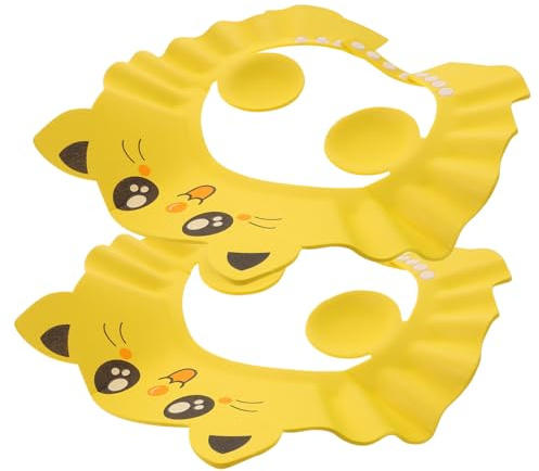 NOLITOY 2Pcs Baby Shower Cap with Ear Protection Lightweight EVA Bath Hat for Kids Hair Washing Safety