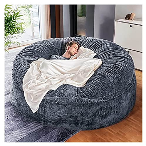 Överdrag till gigantiska säcksäckar, mjukt, fluffigt, lat soffa, hållbart, bekvämt, överdimensionerat, runt säcksäcksöverdrag för tonåringar och vuxna (utan fyllnadsmedel)