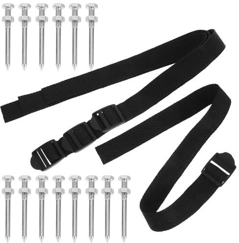 Parliky Clavos Aireadores para Césped y Correas para Zapatos, 4.2 Cm, 4 Cordones y 30 Clavos de 58 Mm, Accesorios para Jardinería y Aireación del Suelo en Césped y Jardín