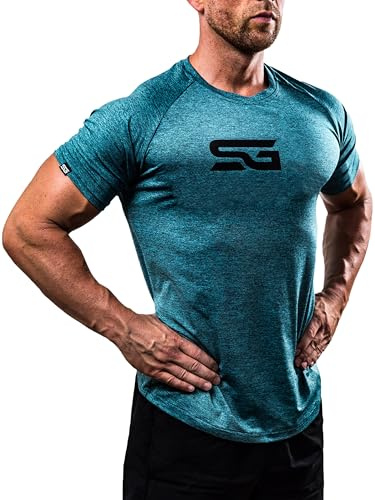 Satire Gym Fitness T-shirt för män – funktionella sportkläder – lämpliga för träning och träning – smal passform